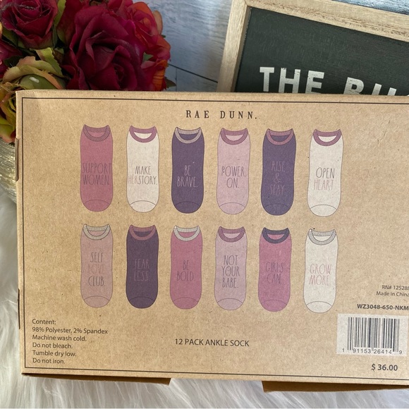Rae Dunn Ladies 12 Packs Ankle Socks - Picture 2 of 5